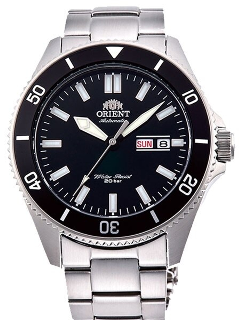 Orient Kanno Black Dial Automatic Dive Watch with Stainless Steel Bracelet #RA-AA0008B19A Questions & Answers