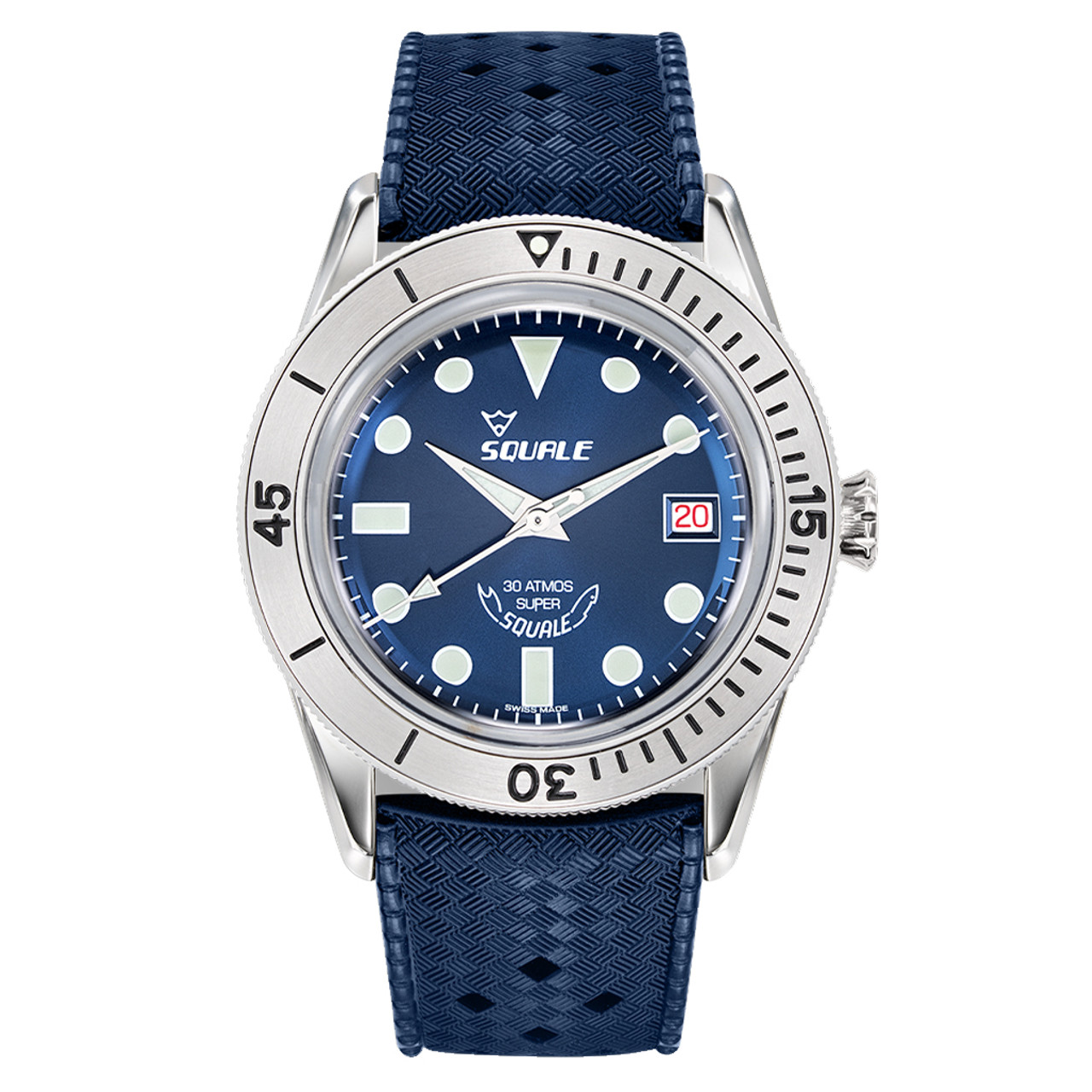 Squale 300 Meter Swiss Made Automatic Dive Watch with Blue Dial #SUB-39RD Questions & Answers