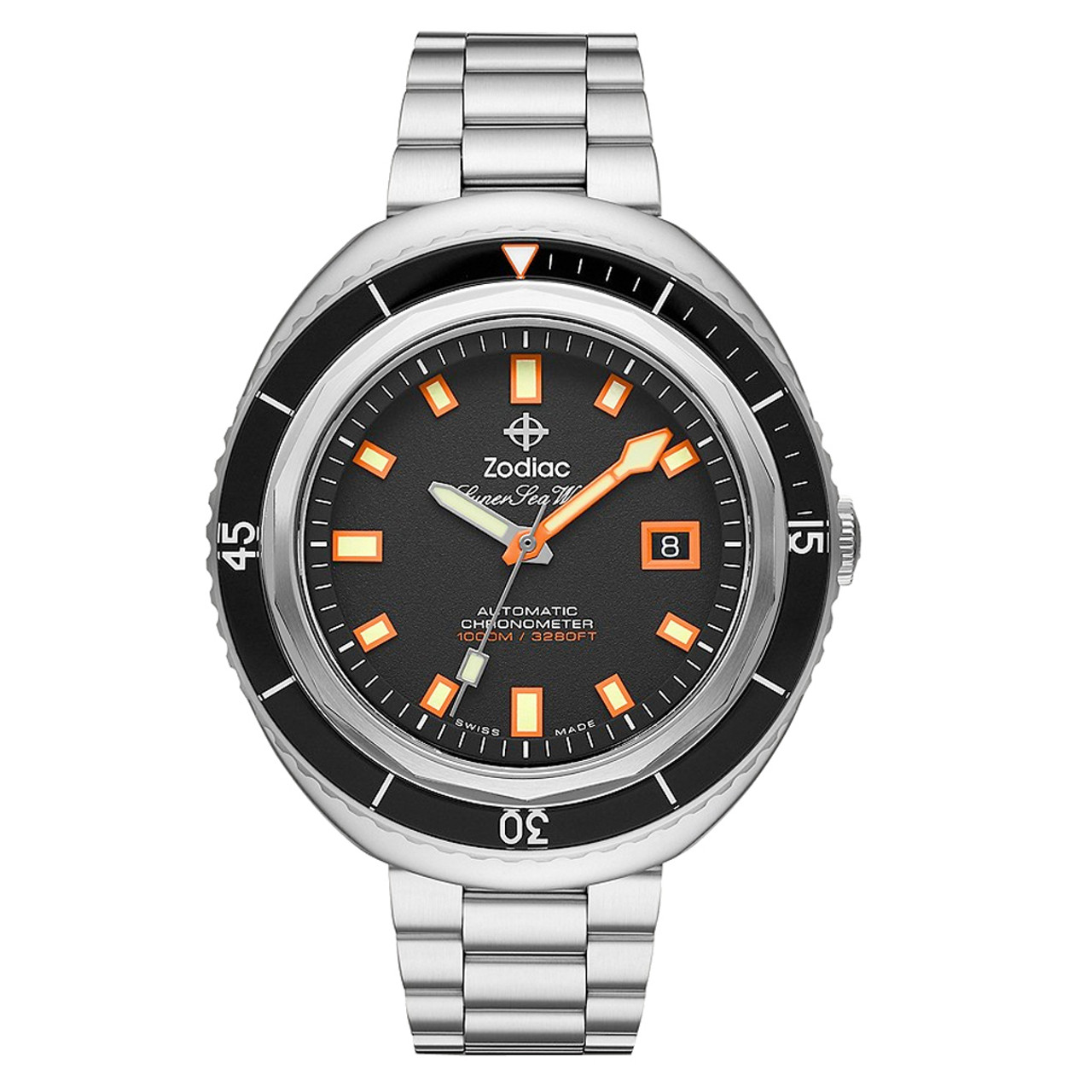 Zodiac Super Sea Wolf 68 Saturation Automatic Stainless Steel Watch #ZO9509 Questions & Answers