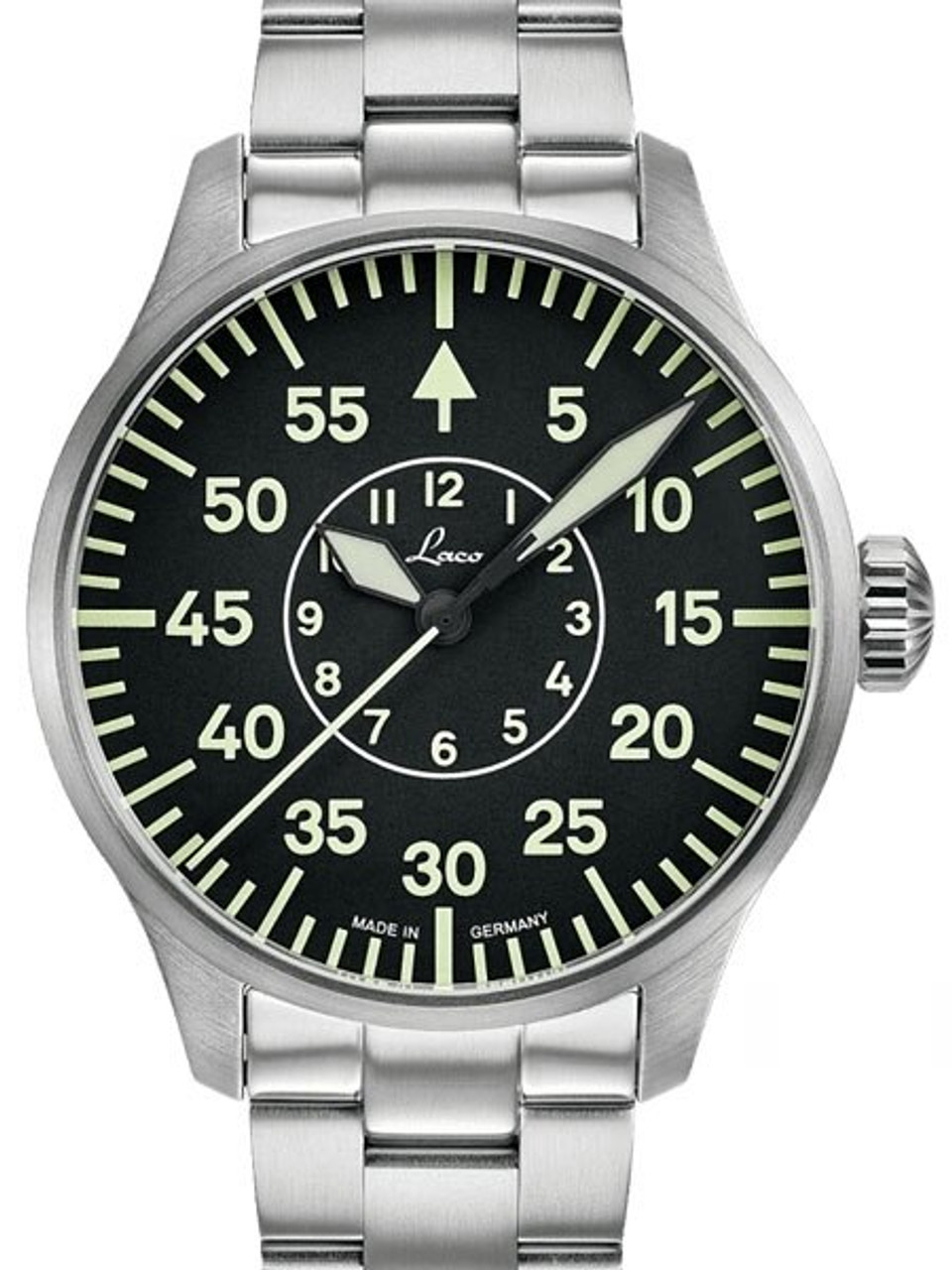 Laco 42mm Faro Type-B Dial Automatic Pilot Watch, Sapphire Crystal #861891 Questions & Answers