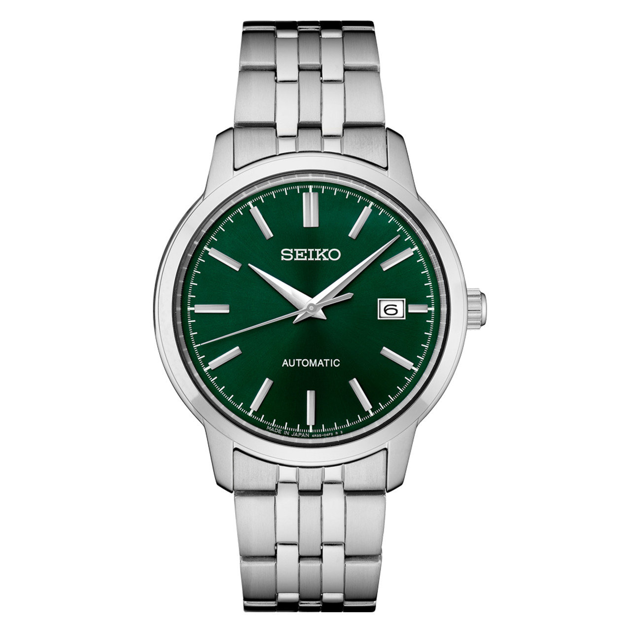 Seiko Essentials Automatic Dress Watch with Green Sunray Dial #SRPH89 Questions & Answers