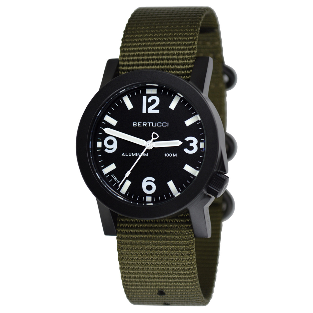 Bertucci Experior Anodized Aluminum Unibody Watch with Nylon Strap #16501 Questions & Answers