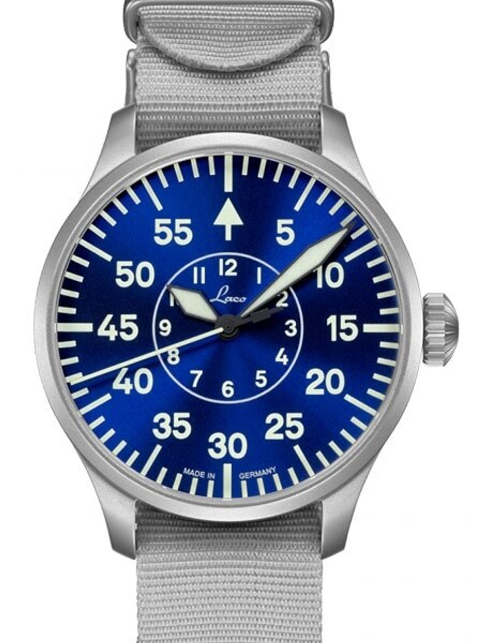 Laco 39mm Aachen Blaue Stunde Automatic Pilot Watch with Sapphire Crystal #862103 Questions & Answers