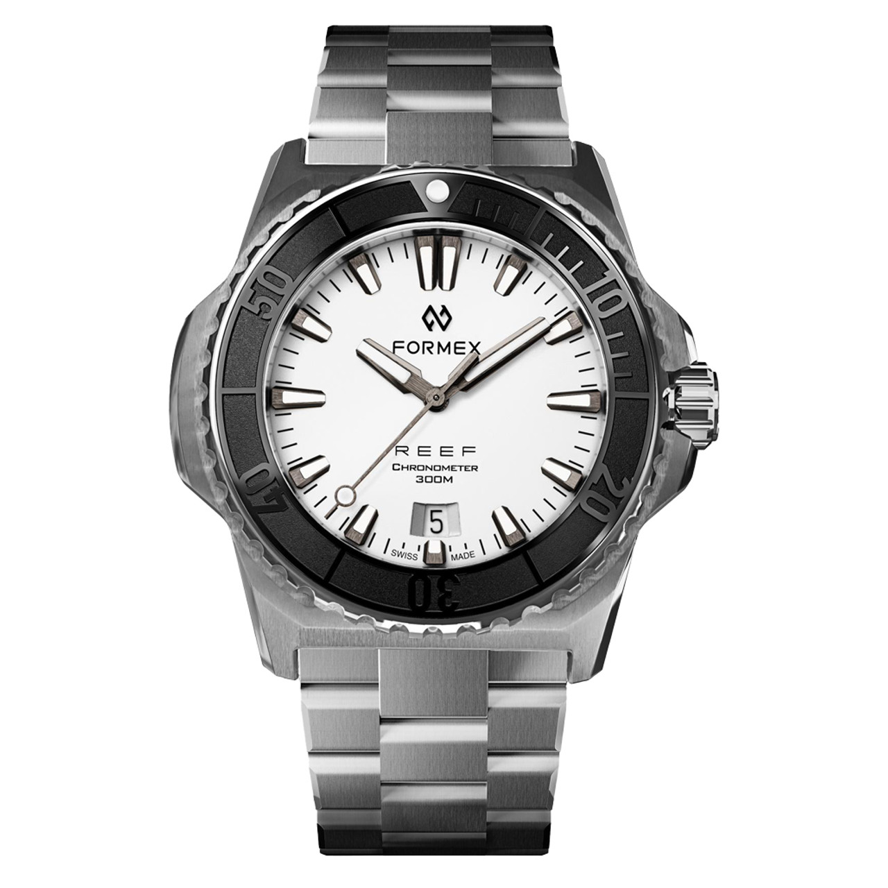 Formex Baby REEF 39.5mm Swiss Automatic Chronometer Dive Watch with Brilliant White Dial #2201-1-6312-100 Questions & Answers