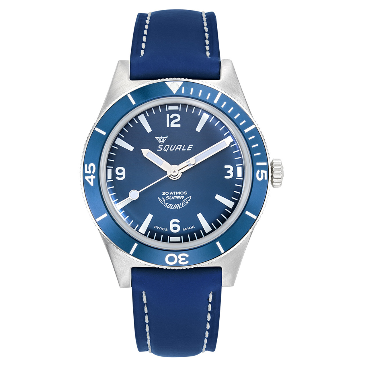 Can a Squale rubber strap fit the blue watch?