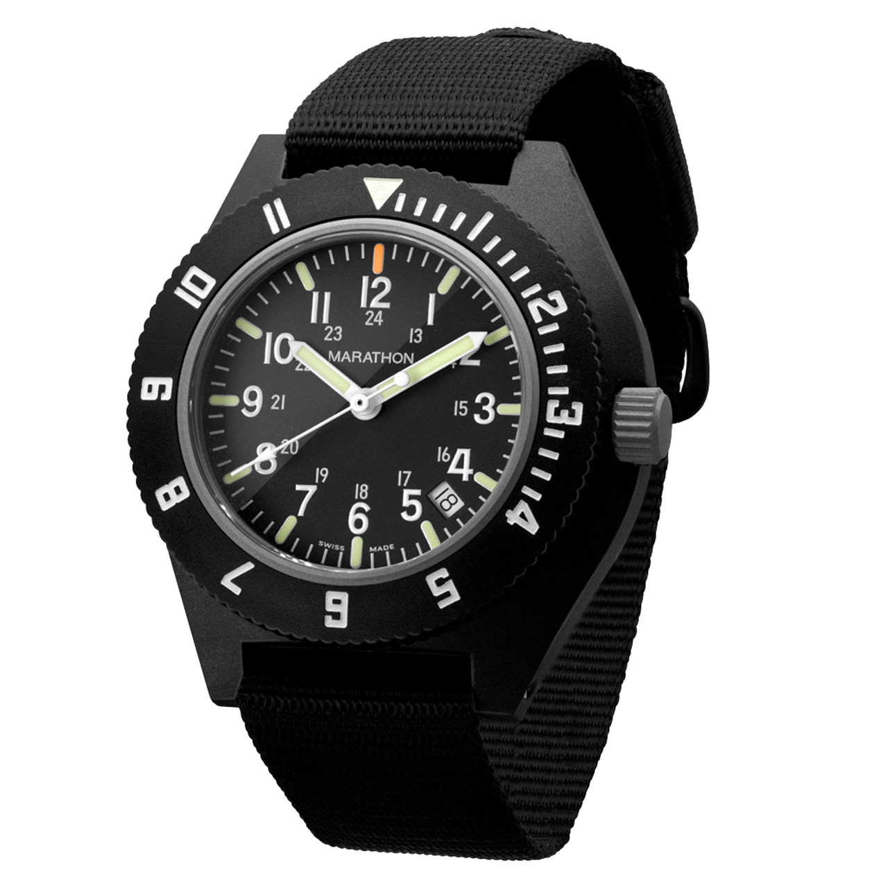 Marathon Maraglo Navigator with Date and Ballistic Nylon Strap #WW194013BK-2101 Questions & Answers