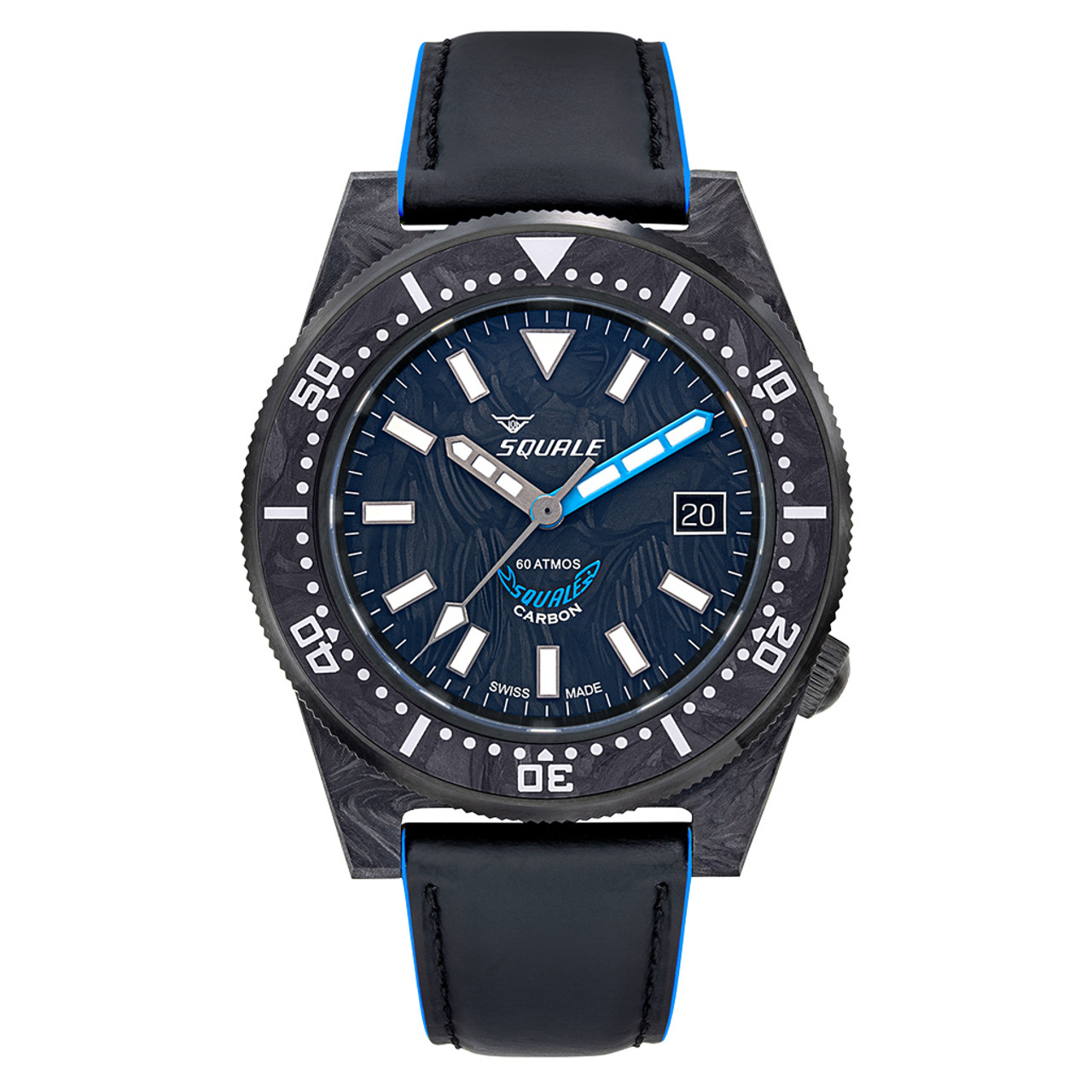 Squale T183 Forged Carbon Dive Watch with Blue Accents #T183AFCBL.RLBL Questions & Answers