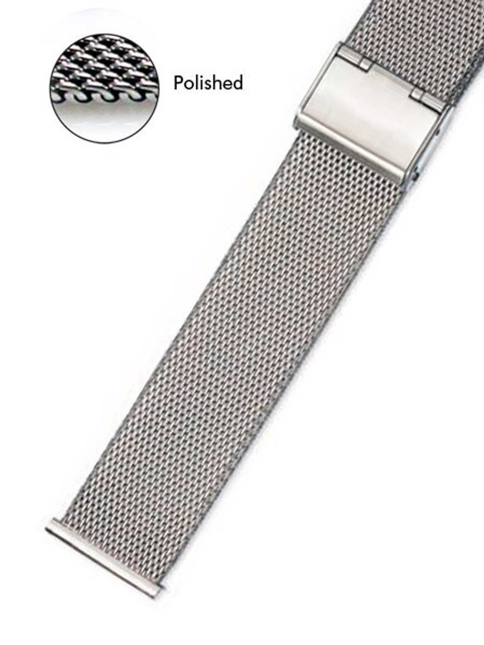 Vollmer Polished Mesh Bracelet with Easy Adjust Push Buckle #90460H4 (22mm) Questions & Answers