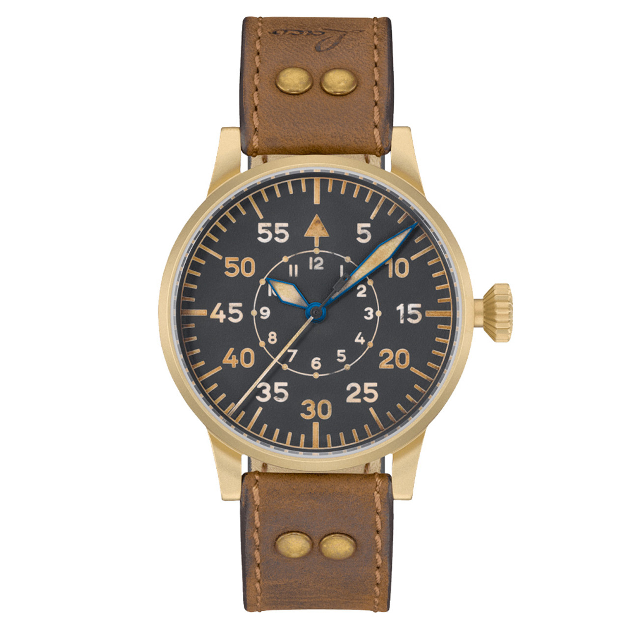 Laco Leipzig Bronze Type B Dial Swiss Mechanical Pilot Watch with Sapphire Crystal #862152 Questions & Answers