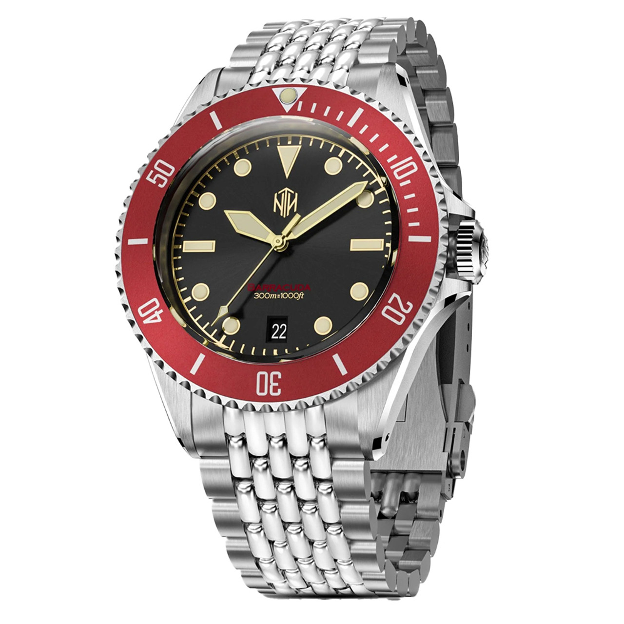 NTH Legends Series Barracuda Vintage Red Dive Watch with Date #WW-NTHL-BVRDB Questions & Answers