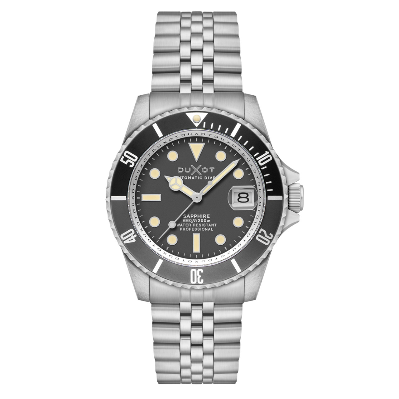 Duxot Atlantica Automatic Dive Watch with Charcoal Grey Dial #DX-2057-55 Questions & Answers