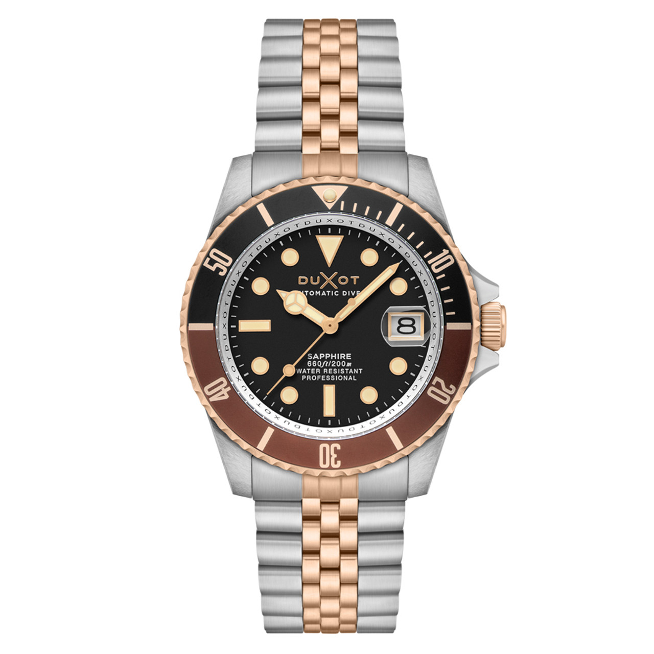 Duxot Atlantica Automatic Dive Watch with Two Tone Brown Dial #DX-2057-66 Questions & Answers