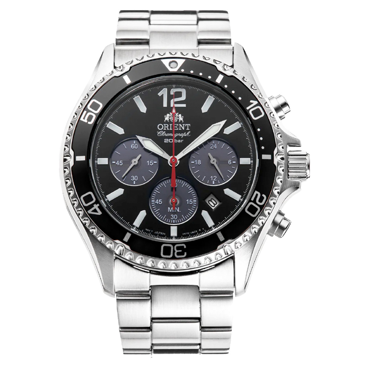 Orient Solar Sports Chronograph with Black Dial #RA-TX0202B10B Questions & Answers