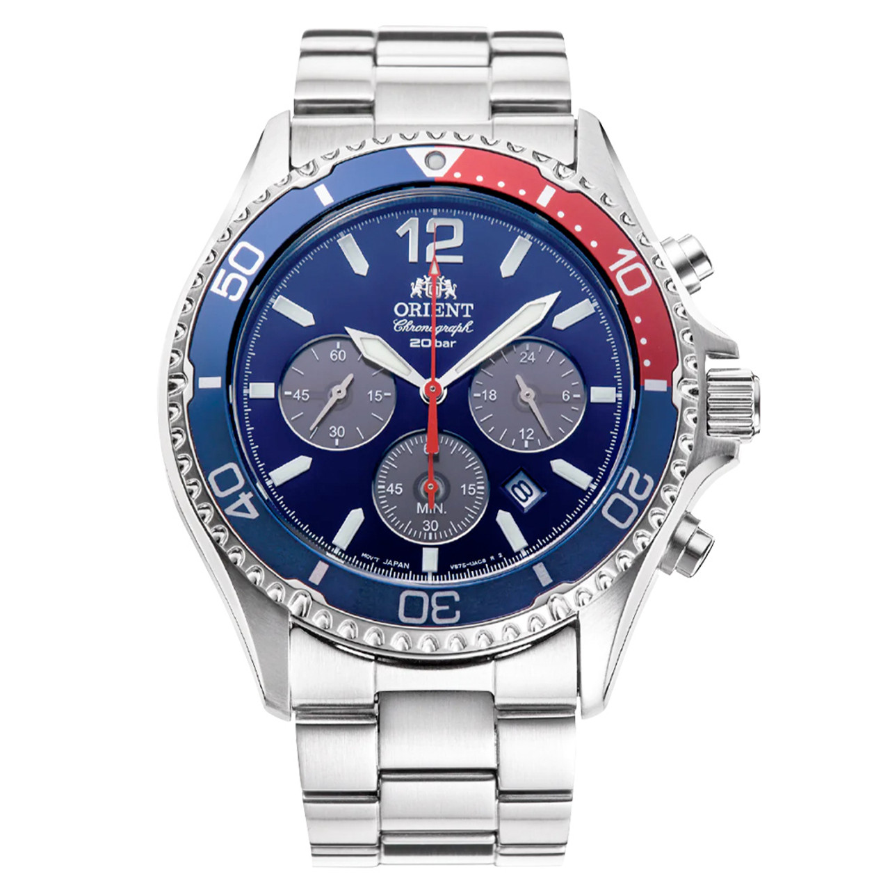 Orient Solar Sports Chronograph with Blue Dial RA TX0201L10B