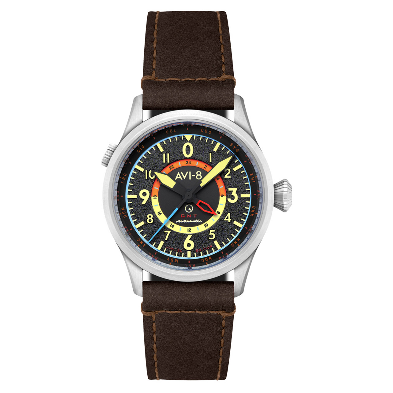 AVI-8 x Islander Limited Edition Flyboy Wingman Worldtimer GMT #AV-4120-06 Questions & Answers