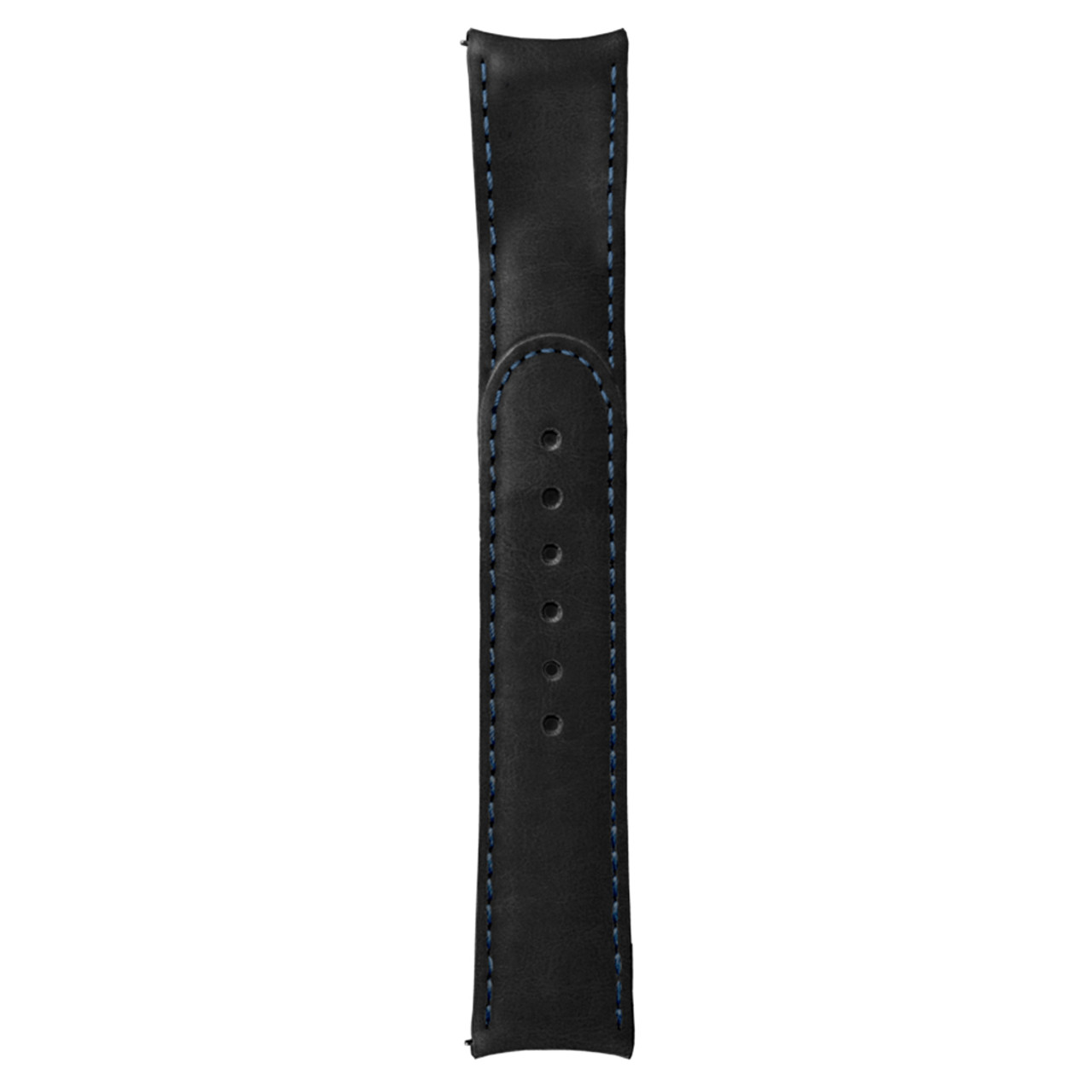 Formex 22mm Black Leather Strap w/ Blue Stitch #CLS-0330-714