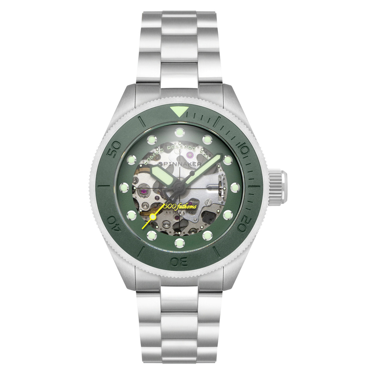 Spinaker Piccard Skeleton Automatic Dive with Mist Green Dial #SP-5135-22 Questions & Answers