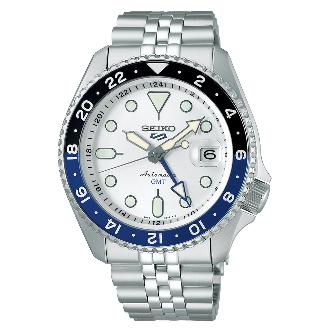 Seiko 5 Sports Automatic GMT Watch with Silver-White Dial #SSK033 Questions & Answers