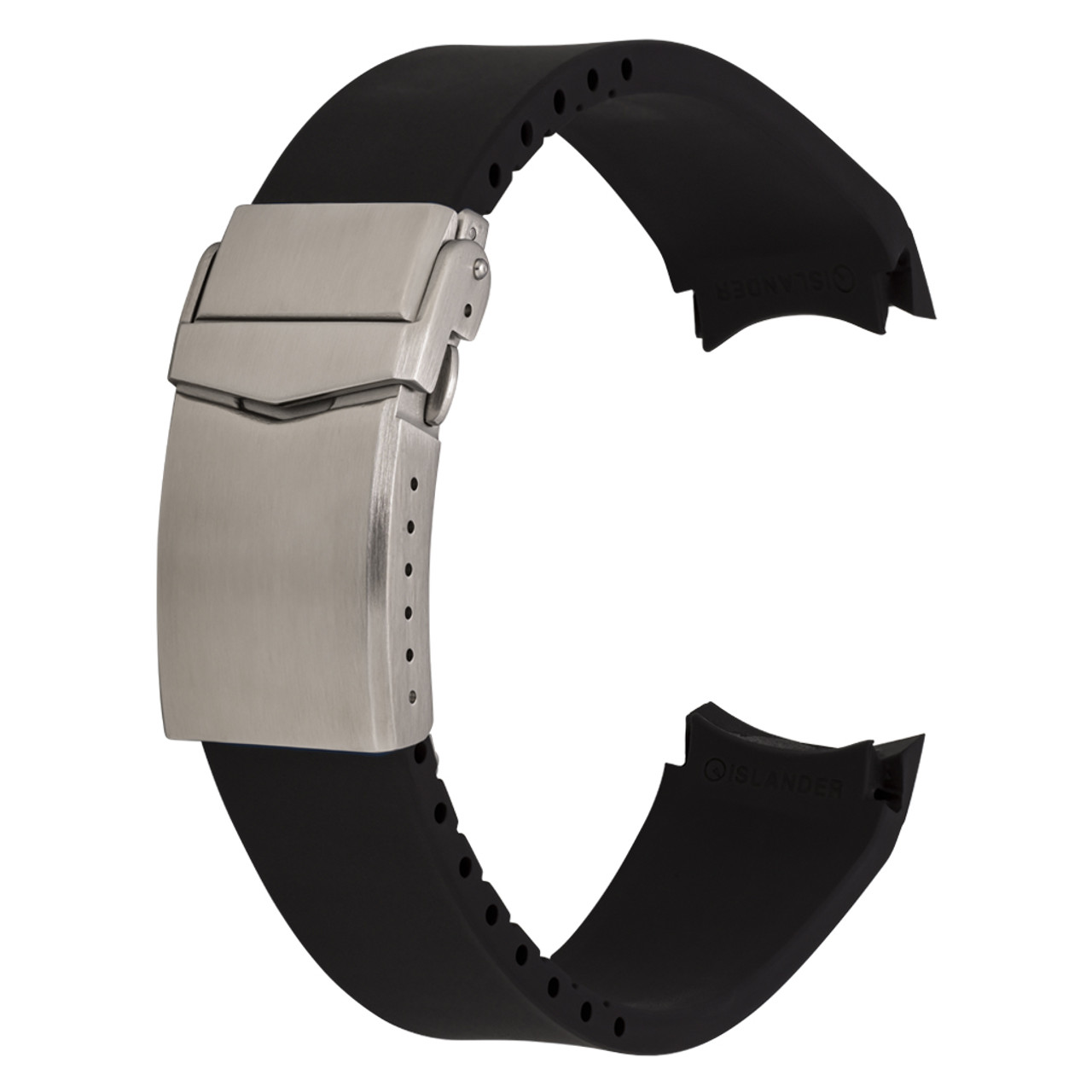 Islander 22mm Black FKM Rubber Strap with Curved Ends for Casio Duro #BRAC-103 Questions & Answers