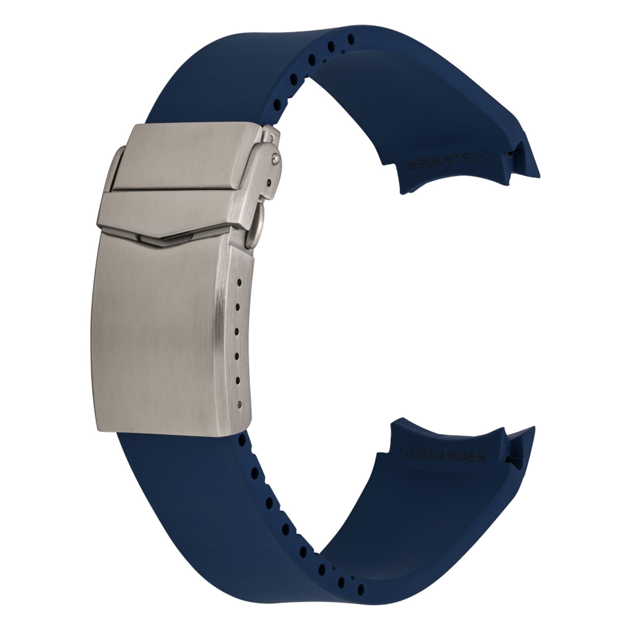 Islander 22mm Blue FKM Rubber Strap with Curved Ends for Casio Duro #BRAC-104 Questions & Answers