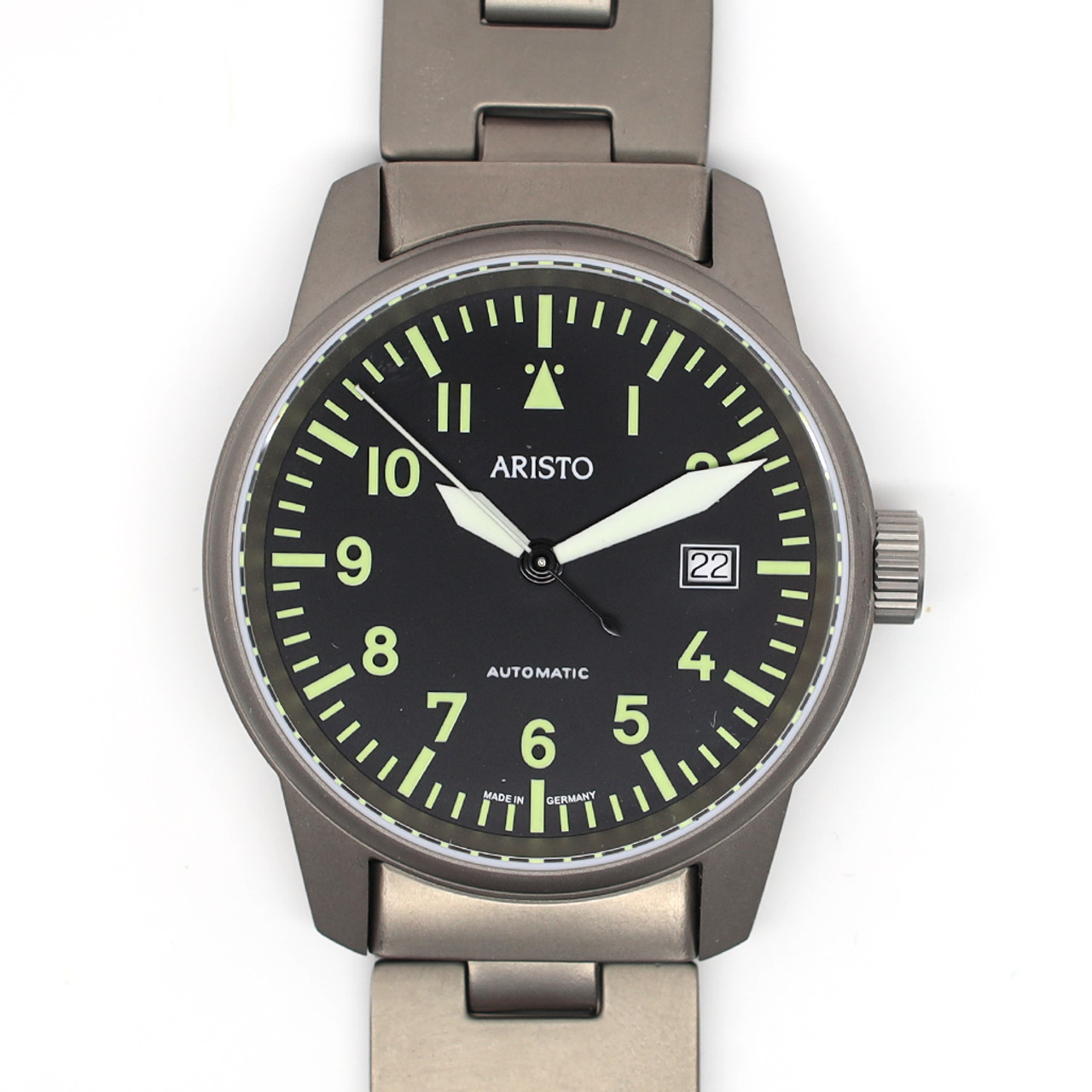 Aristo 40mm Titanium Swiss Automatic Aviator Watch #5H101TIBI Questions & Answers