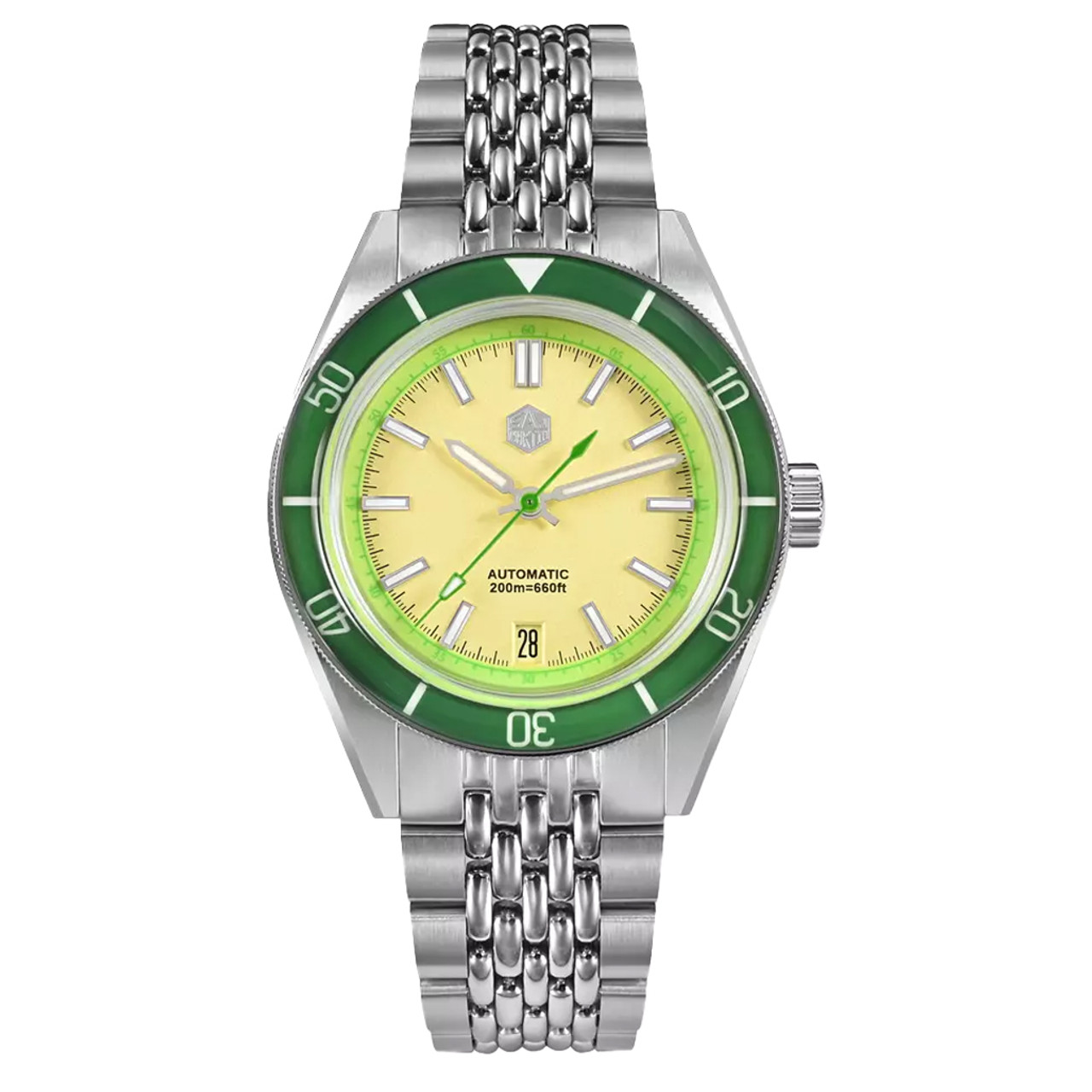 San Martin 39.5mm Automatic Dive Watch with Yellow Dial #SN0116-C Questions & Answers