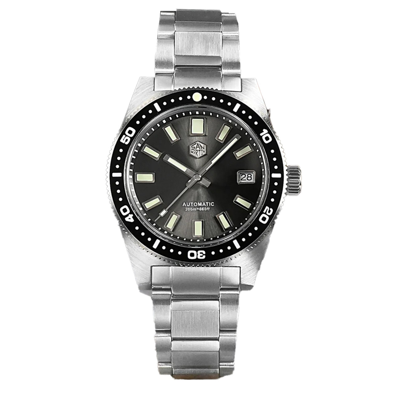 San Martin Automatic Dive Watch with Sunray Grey Dial #SN007-A Questions & Answers