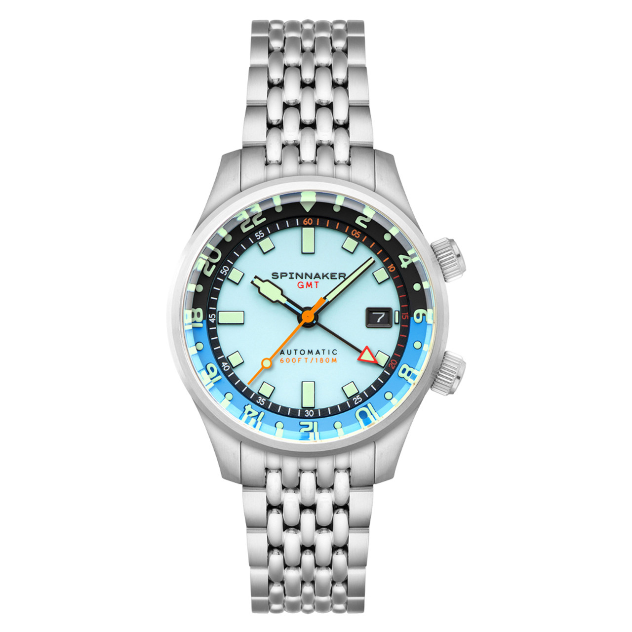 Spinnaker Bradner GMT Automatic watch with Mystic Aquamarine Blue Dial #SP-5121-CC Questions & Answers
