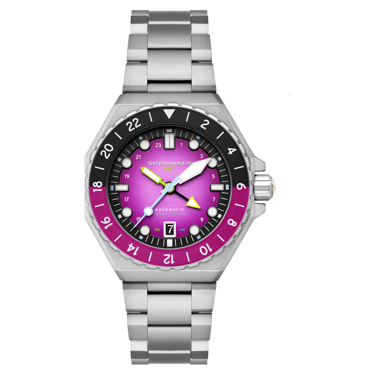 Spinnaker Dumas GMT Automatic Watch with Cadmium Violet Dial #SP-5119-66 Questions & Answers