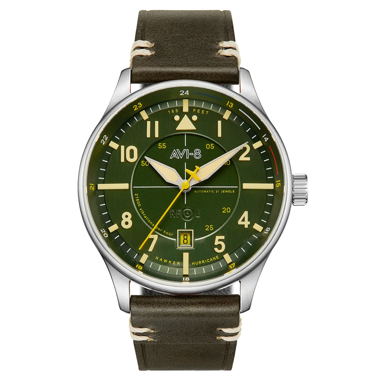 AVI-8 Hawker Hurricane Kent Automatic Hampshire with Green Dial #AV-4094-03 Questions & Answers