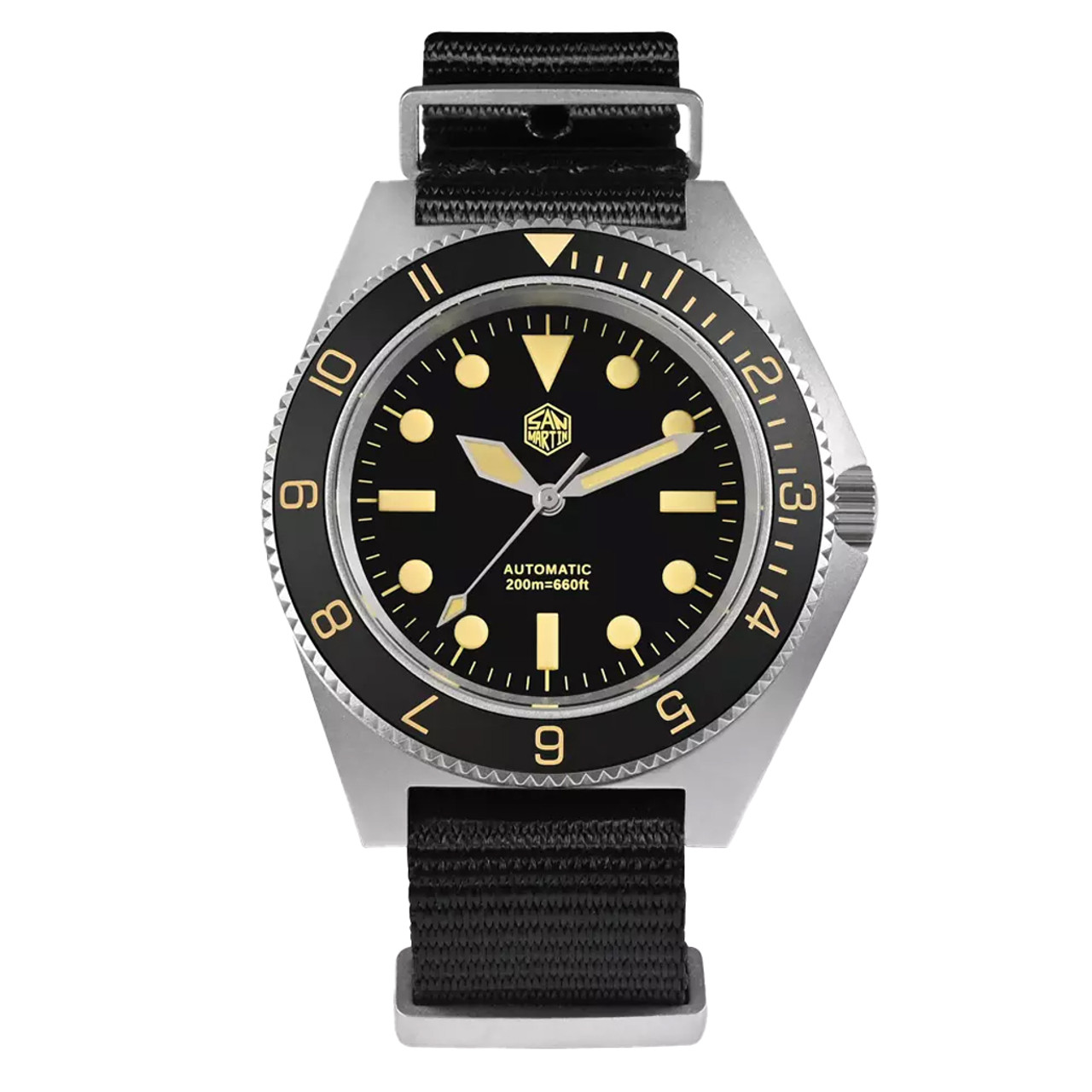 San Martin Automatic Dive Watch with Black Dial #SN0123-A Questions & Answers