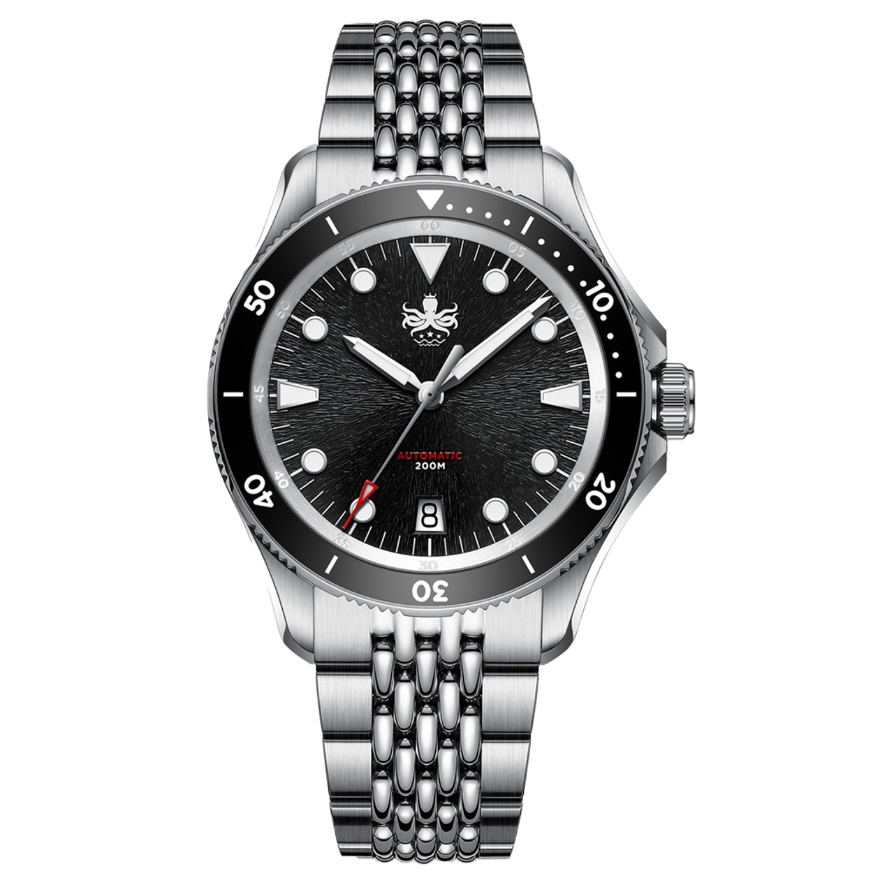 PHOIBOS Delphinus Automatic Dive Watch with Black Sunray Dial #PY055CD Questions & Answers