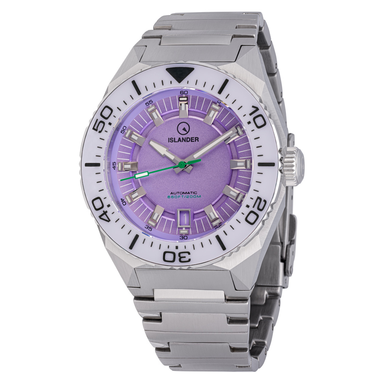 Islander Kings Point Dive Watch with Lavender Dial #ISL-272 Questions & Answers