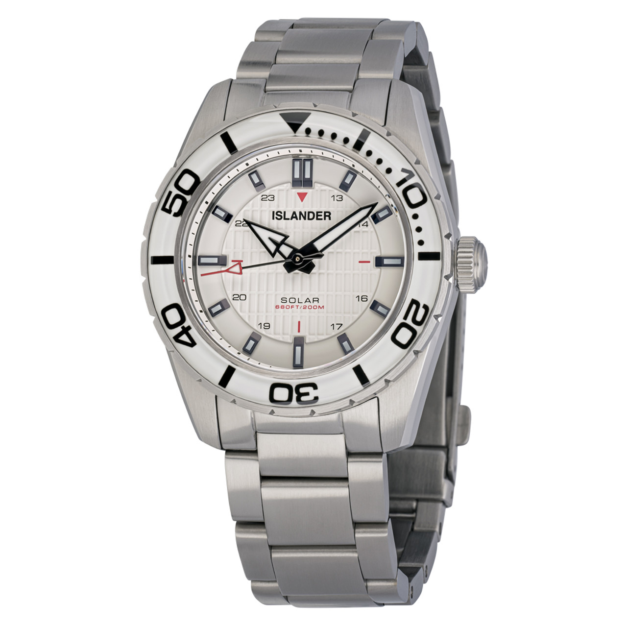 Islander Saltaire 38mm Solar Dive Watch with Pure White Dial #ISL-281 Questions & Answers