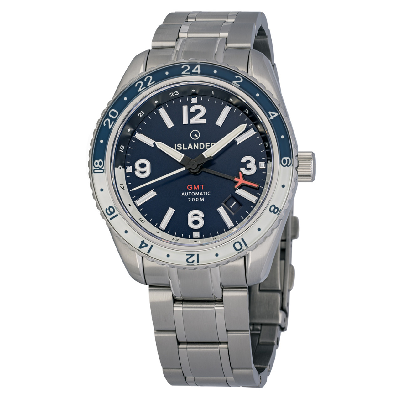 Islander Republic Traveler GMT Watch with Blue Dial #ISL-238 Questions & Answers