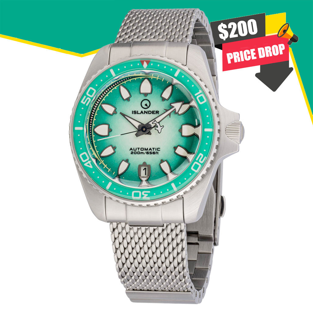 Islander Hudson "Harpoon Diver" 40mm Watch with Degrading Sea Green Dial #ISL-305 Questions & Answers