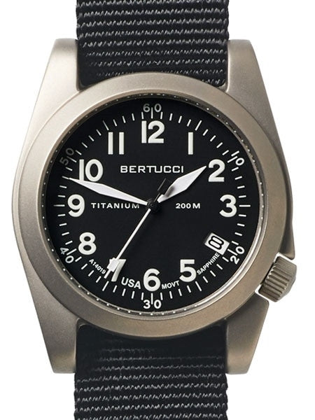 Bertucci A-11T Americana Titanium Watch with Black Nylon Strap #13330 Questions & Answers